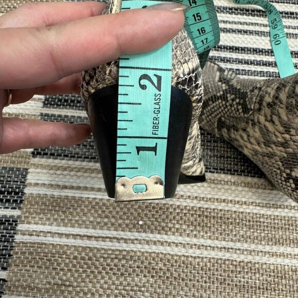 Steve Madden Women's Leather Ankle Bootie Snakeskin Print Pointy Toe Cafe 6M - Picture 14 of 14